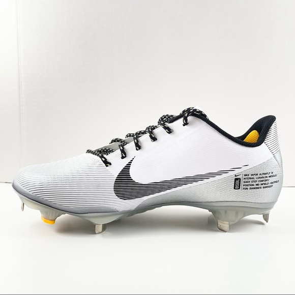 NIKE LUNAR VAPOR ULTRAFLY ELITE 3 BASEBALL CLEATS CJ7577-103 WHITE BLACK MEN’S - Picture 9 of 11